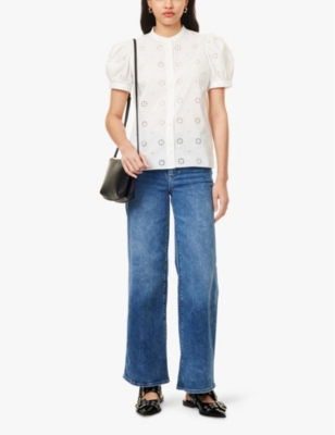 FRAME: Le Slim Palazzo Five-Pockets Wide-Leg High-Rise Stretch-Denim Blend Jeans
