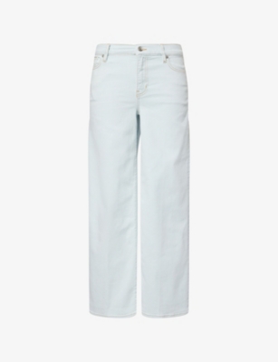 Frame Womens Feather Le Slim Palazzo Five-pockets Wide-leg High-rise Stretch-denim Blend Jeans