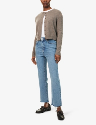 FRAME: The Ruler Crop Straight-Leg High-Rise Denim Jeans