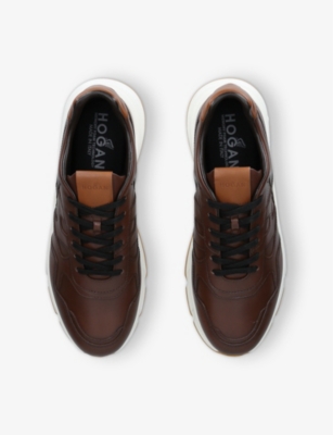 HOGAN: Hyperlight branded leather low-top trainers