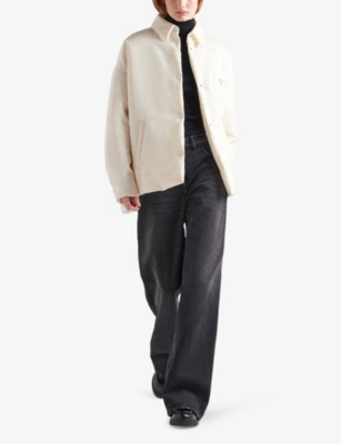 Prada Womens White Light Padded Oversized Re-nylon Jacket In White