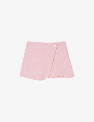 MAJE: Layered-Effect Mid-Rise Wrap Stretch-Woven Shorts