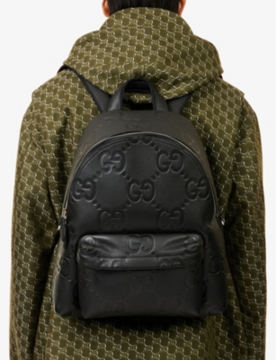 Gucci Mens  Jumbo Gg-monogram Leather Backpack In Blk/blk/blk/blk/blk