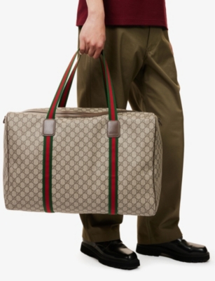 GUCCI MENS B.EB/N.ACE/VRV/N.ACE GG- MONOGRAM LARGE COATED-CANVAS DUFFLE BAG 