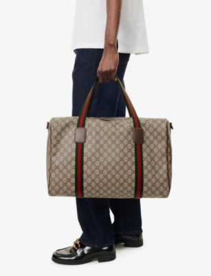 Gucci Mens B.eb/n.ace/vrv/n.ace Gg Monogram Medium Coated-canvas Duffle Bag In B.eb/n.ace/vrv/n.ace