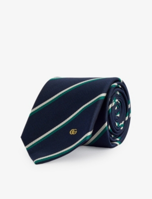GUCCI: Stripe Silk Twill Tie