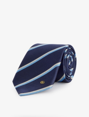 GUCCI: GG Monogram Stripe Silk Tie
