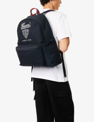 GUCCI MENS BLUE/BLUE/BRB/BRB/BL PRINTED MEDIUM CANVAS BACKPACK 