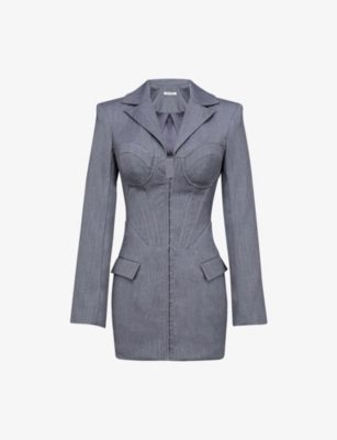 MISTRESS ROCKS: Corset Blazer Woven Mini Dress