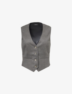 Wardrobe.nyc Mens  Single-breasted V-neck Wool Waistcoat In Gray