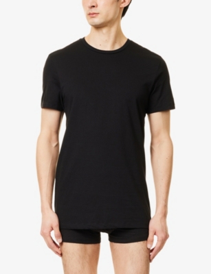 Calvin Klein Mens Black White Gry Heathr Crewneck Logo-embroidered Pack Of Three Cotton-jersey T-shirts In Black White Gry Heathr