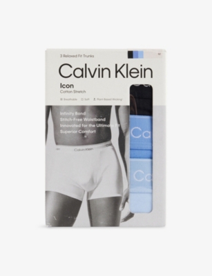 CALVIN KLEIN: Icon Pack-Of-Three Relaxed-Fit Stretch-Cotton Trunks