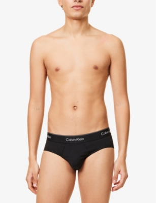 Icon Logo-Waistband Pack Of Three Stretch-Cotton Hip Briefs