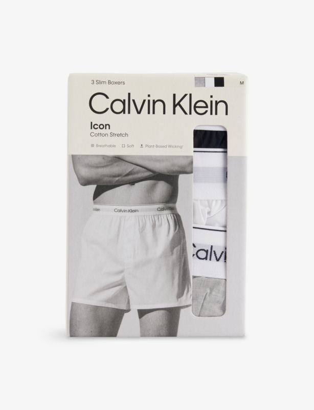 Icon Pack-Of-Three Slim-Fit Stretch-Cotton Boxer