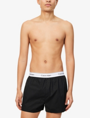 Calvin Klein Mens  Icon Pack-of-three Slim-fit Stretch-cotton Boxer In Black, Black, Black