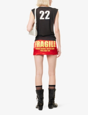 COWBOYS OF HABIT: Fragile Darted Satin Mini Skirt