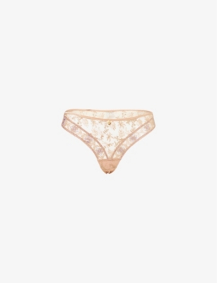 AUBADE: Sound of Heart Embroidered Stretch-Woven Tanga