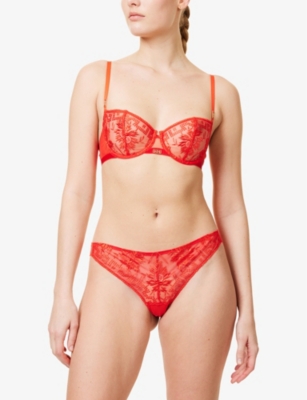 AUBADE: Rules of Attraction Embroidered Stretch-Woven Tanga