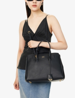 Balenciaga Womens Black Hampton Top-handle Leather Large Tote Bag In Black