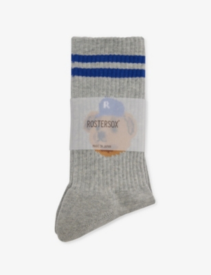 ROSTERSOX MENS ROSTERSOX TEAM BEAR RIBBED-INTARSIA COTTON-BLEND KNITTED SOCKS 