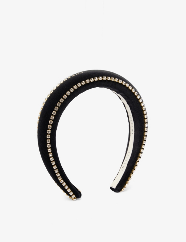 Lily crystal-embellished velvet headband