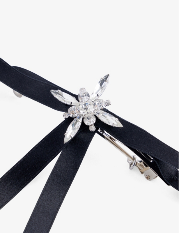 Avril Skinny Silk-Blend Bow Barrette