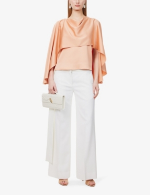 GENNY WOMENS NUDO ENVERS CAPE SATIN TOP 