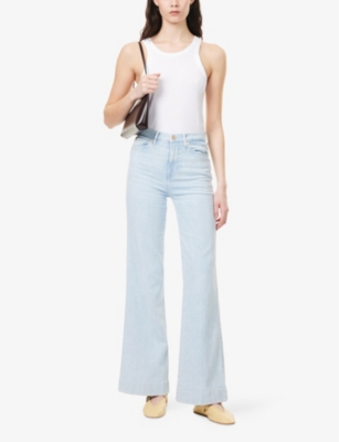 7 FOR ALL MANKIND: Dojo Tailorless flared-leg stretch-denim jeans