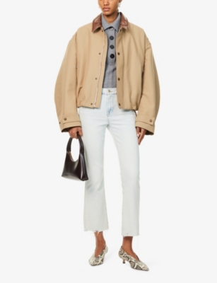7 FOR ALL MANKIND: Daisy Ankle Bootcut Raw-Hem Stretch-Denim Jeans