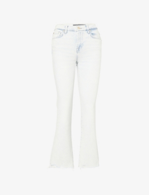 7 FOR ALL MANKIND: Daisy Ankle Bootcut Raw-Hem Stretch-Denim Jeans