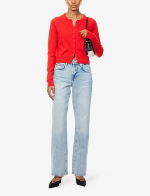 7 For All Mankind Womens Sunset Beach Calie Straight Ankle Cropped Denim Jeans In Ode To