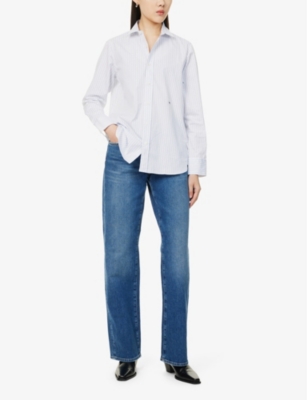 7 FOR ALL MANKIND: Tess Straight-Leg Denim Trousers