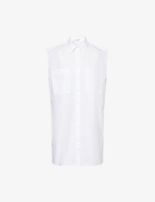 FRAME: Sleeveless Cotton Shirt Dress