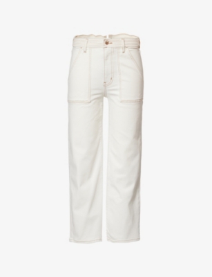 FRAME: The Arrow Straight-Leg High-Rise Stretch Denim-Blend Jeans
