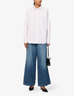 FRAME: The Oversized Stripe Cotton Poplin Shirt