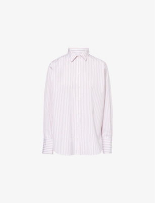 FRAME: The Oversized Stripe Cotton Poplin Shirt