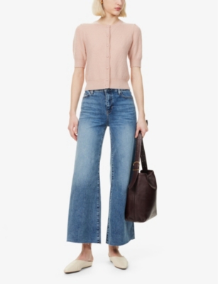 FRAME: Pointelle Short-Sleeve Cashmere Knitted Cardigan