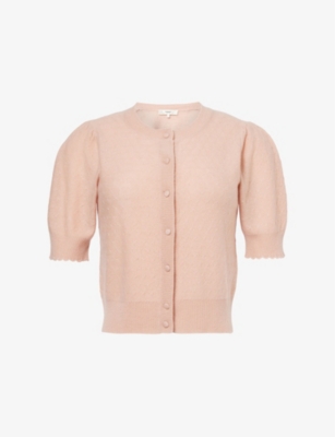 FRAME: Pointelle Short-Sleeve Cashmere Knitted Cardigan