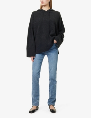 FRAME WOMENS CRAVE THE PENCIL FIVE-POCKETS STRAIGHT-LEG HIGH-RISE STRETCH-DENIM BLEND JEANS 