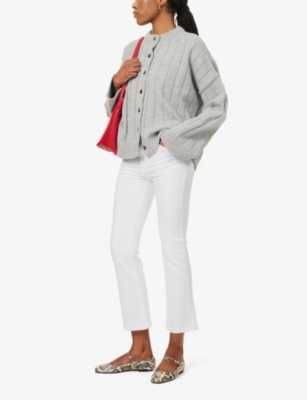 FRAME: The Reboot Crop Flared Straight-Leg High-Rise Stretch-Denim Blend Jeans