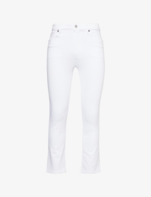FRAME: The Reboot Crop Flared Straight-Leg High-Rise Stretch-Denim Blend Jeans