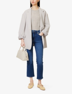 FRAME: The Reboot Crop Flared-Leg High-Rise Stretch Denim-Blend Jeans