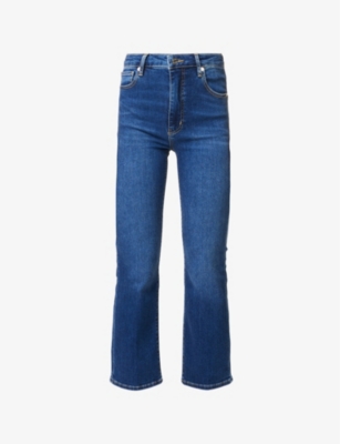 FRAME: The Reboot Crop Flared-Leg High-Rise Stretch Denim-Blend Jeans