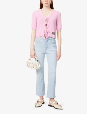 FRAME: The Reboot Crop Flared-Leg High-Rise Stretch Denim-Blend Jeans