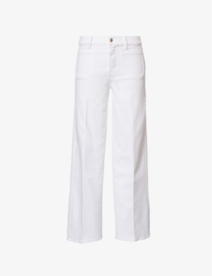 FRAME: Le Slim Palazzo Wide-Leg High-Rise Stretch Denim-Blend Jeans