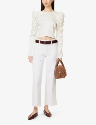 FRAME: Le Pixie Slim Palazzo Wide-Leg High-Rise Stretch Denim-Blend Jeans
