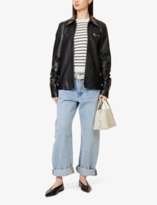 FRAME: The Bubble Barrel-Leg High-Rise Denim Jeans