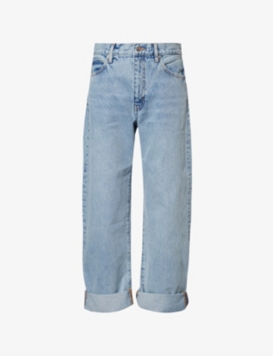 FRAME: The Bubble Barrel-Leg High-Rise Denim Jeans