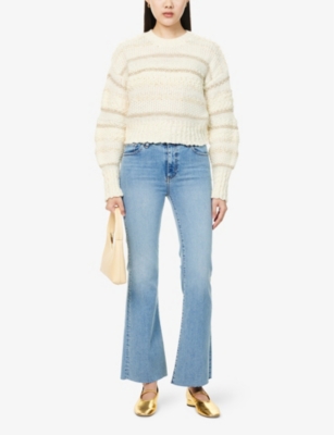 FRAME WOMENS FRAME ICON FLARED-LEG COTTON-BLEND DENIM JEANS 