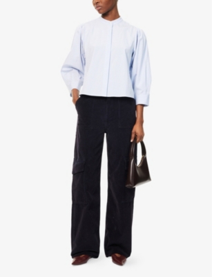 FRAME: The Modern Puffed-Sleeves Cotton-Poplin Shirt Shirt
